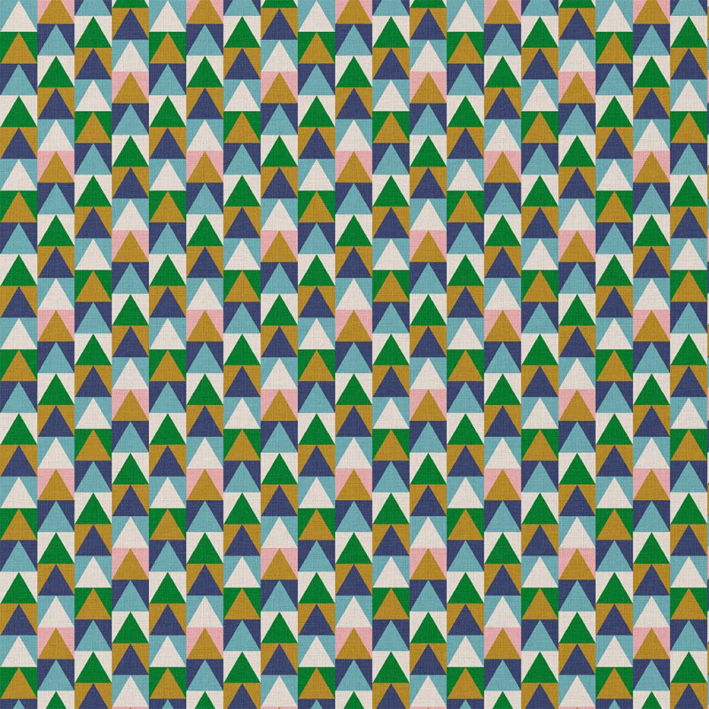 Printed Acryl Coated Cotton SOMO Blue / Green